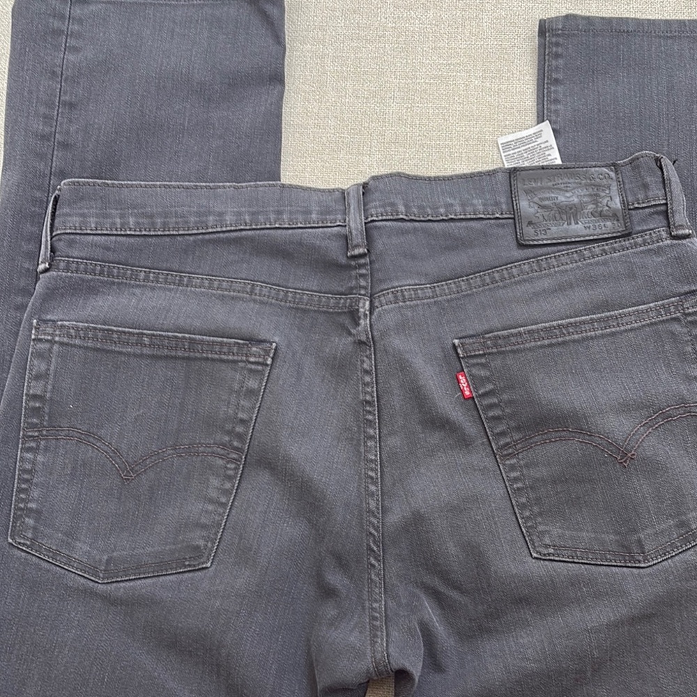 Levi's Dark Gray Straight Jeans for Men